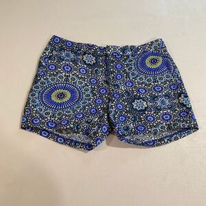 Banana Republic Blue Geometric Floral Print Shorts Women’s Size 0 Summer Dressy